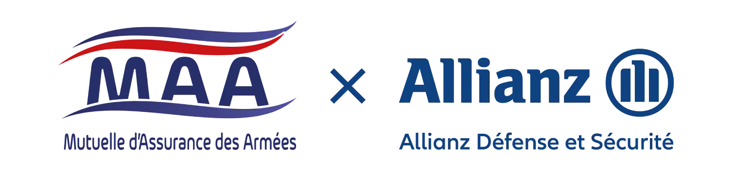 Logo du partenariat entre la Mutuelle d'Assurance des Armées et Allianz Défense et Sécurité light mode