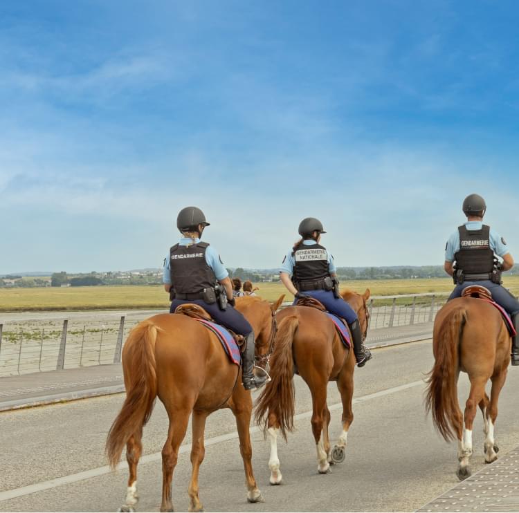 Des gendarmes qui patrouillent à cheval assurance sécurité